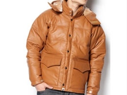 bape leather classic down jacket