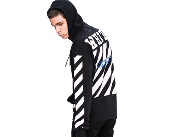 off white hoodie blue collar